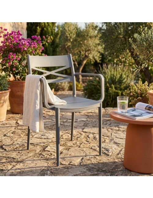 SEDIA DARLEEN GRIGIO SCURO con braccioli