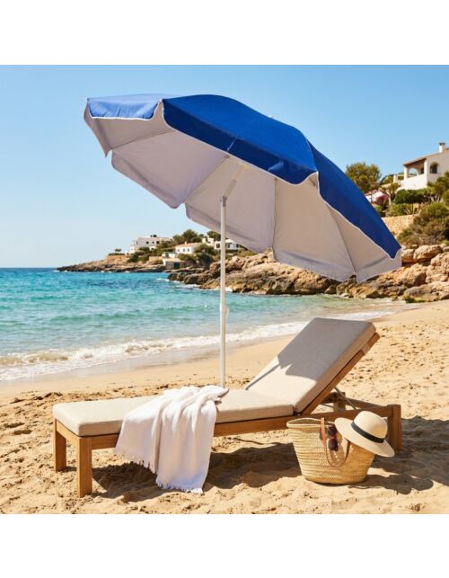 Ombrellone da spiaggia 220 cm blu palo in alluminio