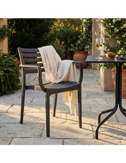 Sedia da giardino tortora EVELINE – HF807214-TAUP
