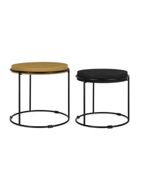 BIZZOTTO SET2 TAVOLINO KETAKI SENAPE/NERO