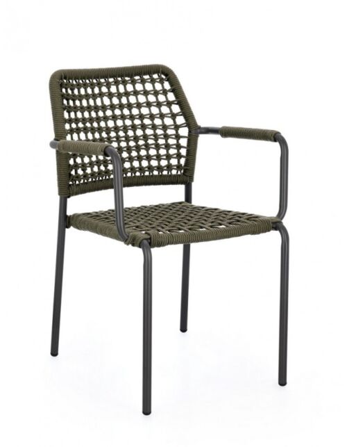 BIZZOTTO Sedia con braccioli RAJADA antracite JA60/Verde