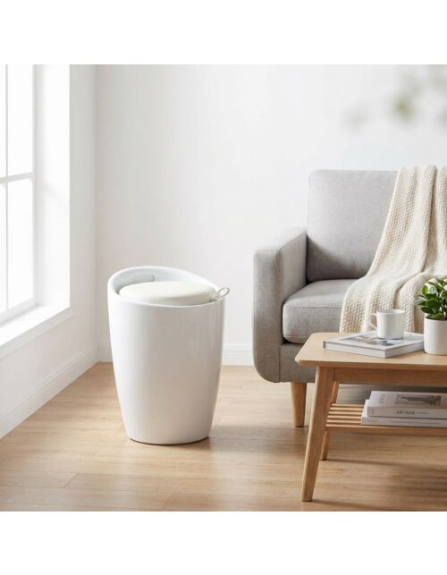 SGABELLO POUF CLIFF bianco