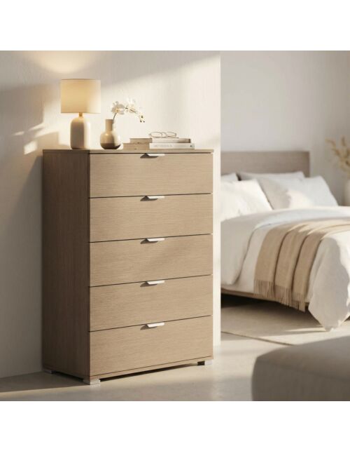 MOBILETTO 5 CASSETTI ROVERE GRIGIO