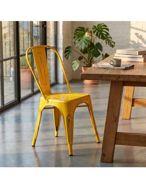 Sedia da pranzo da giardino LOLA giallo antico