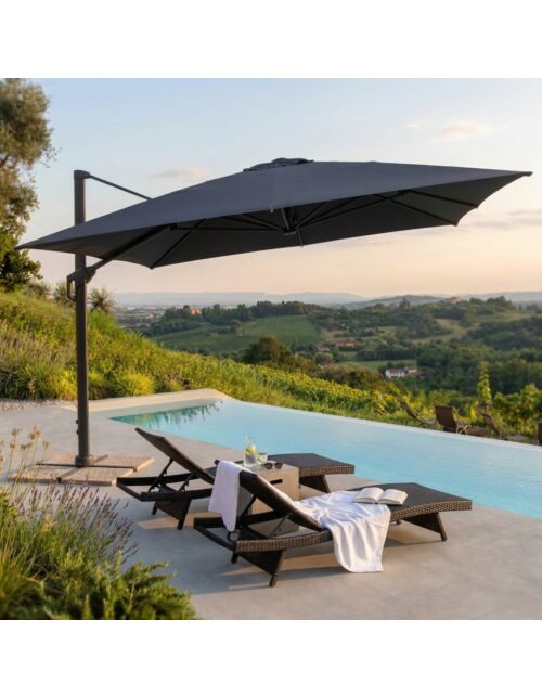 Ombrellone da giardino STEPHENSON 4 × 4 m nero con palo laterale