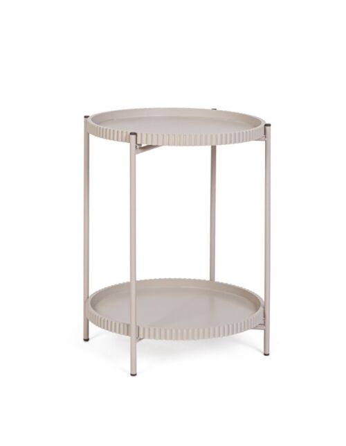 BIZZOTTO Tavolino rotondo HERDYS a due livelli, beige