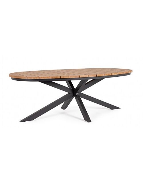 BIZZOTTO Tavolo da giardino ovale ZELMAR 218X115 antracite YK13