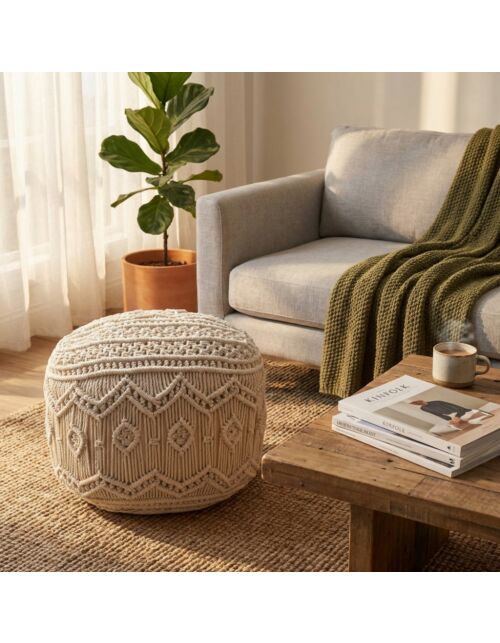 Pouf decorativo MILAS bianco