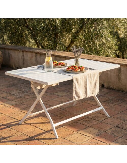 Tavolo da giardino pieghevole ALABAMA 70 × 130 bianco