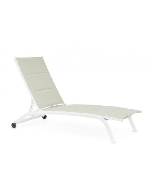 BIZZOTTO Lettino da giardino con ruote CLEOPAS bianco/laguna ZH10