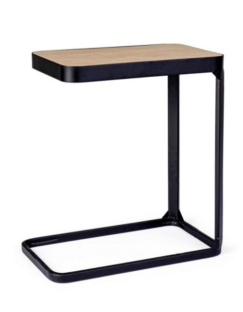 BIZZOTTO Tavolino laterale EVERITT 50×30 – metallo & legno | MOBALIA