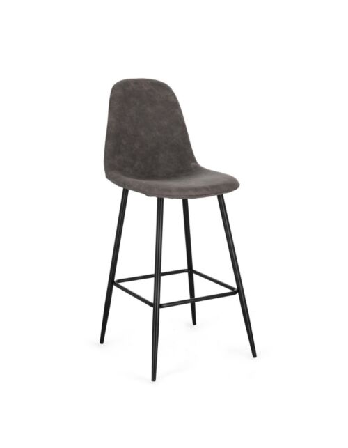 BIZZOTTO sgabello NEW IRELIA grigio scuro effetto microfibra