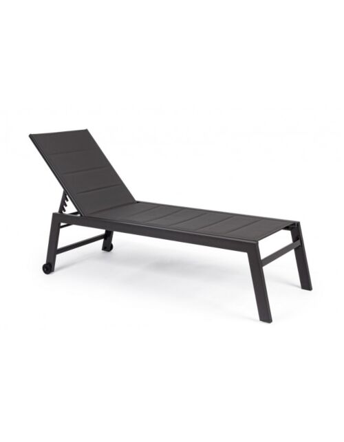 BIZZOTTO Lettino da giardino con ruote HILDE antracite LH32