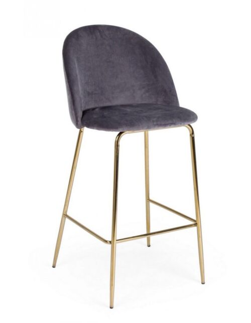 BIZZOTTO SGABELLO BAR CARRY VELLUTO GRIGIO SCURO