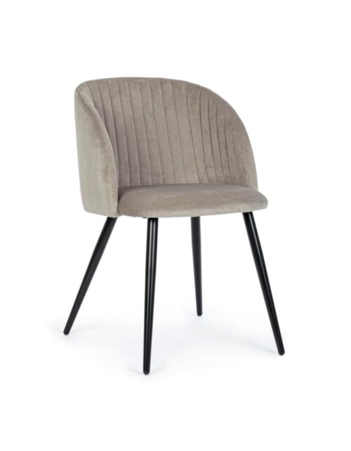 BIZZOTTO QUEEN sedia imbottita Velvet Tortora