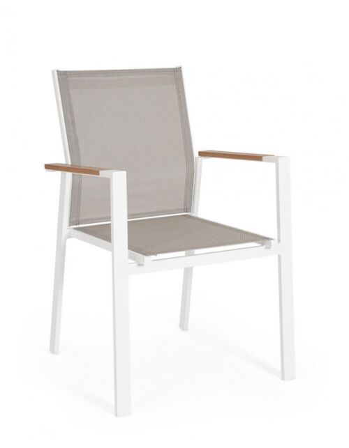 BIZZOTTO Sedia da giardino HETA con braccioli bianco LD30 - 0664007