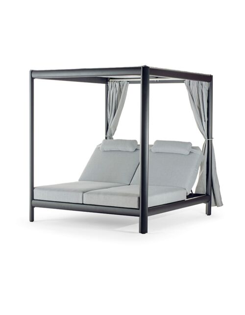 Lettino da giardino Doha Daybed con baldacchino per due persone