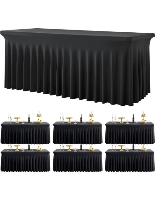 Tovaglia rettangolare elastica 183 × 76 × 74 cm – nera – Mobalia