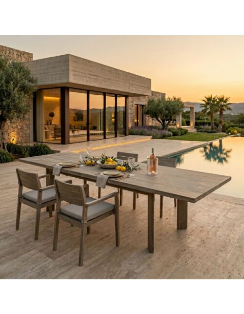 Tavolo da giardino allungabile BENARES 200/300 × 100 marrone