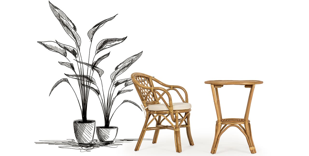 Poltrona ATHINA con cuscino - 0671116 (rattan naturale)