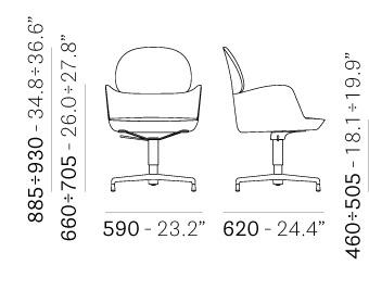 Sedia Pedrali ESTER 696F dimensioni